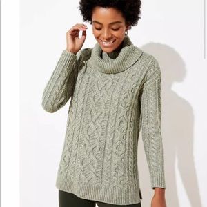 Ann Taylor Loft Cable Turtleneck Sweater XL